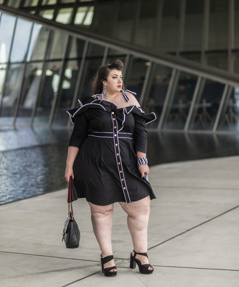 eloquii ruffle dress plus size grande taille curvy girl bodypositive blog