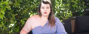 eloquii bodycon stripes asymetric dress plus size mode grande taille booty curvy girl bbw blogger