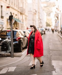castaluna redoute grande taille plus size blogger mode grosse fat ronde manteau cuir